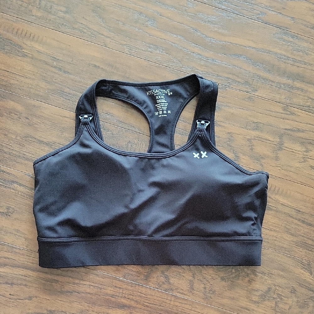 Kiss Active Women's Nursing Black Sports Bra